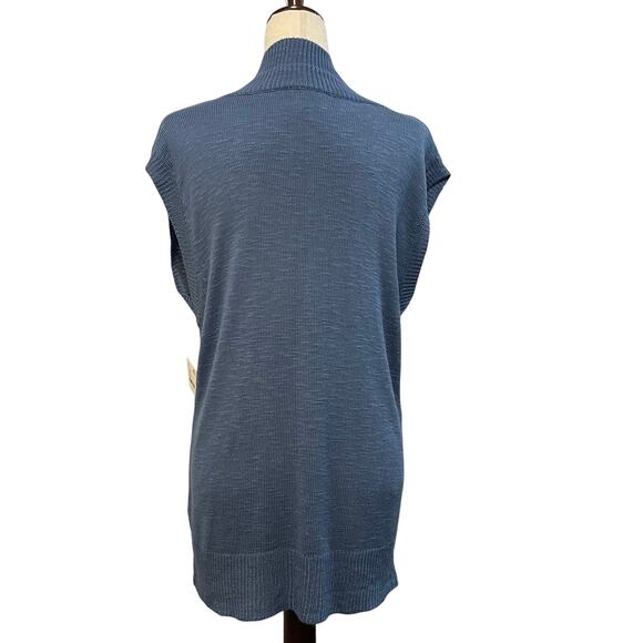 Free People Women's Hannah Sweater Vest Oversized Double V-Neck size XS Blue - Picture 6 of 13